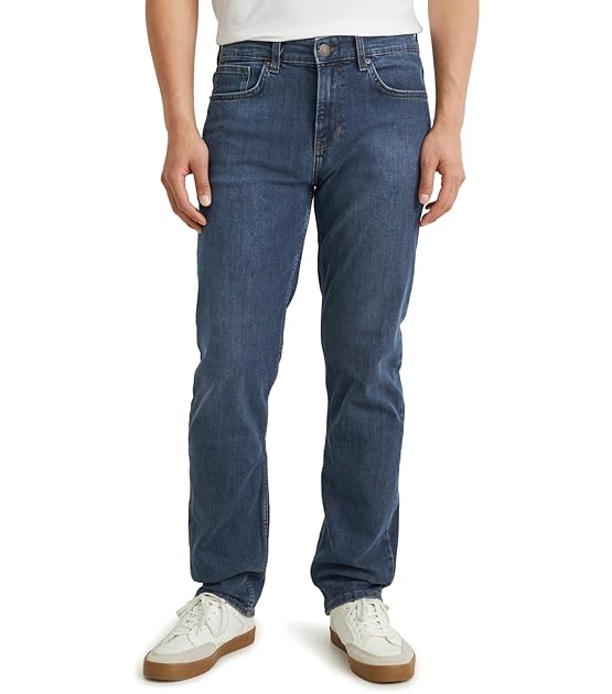 Herren 5-Pocket Jeans Casual Straight Stretch|Polyester|Lycra®|Baumwolle|Denim