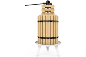 SQUEEZE MASTER Presse à fruits pour la fabrication de vin et de cidre avec panier en bois pour jus de fruits, raisins, baies et pommes. 18L