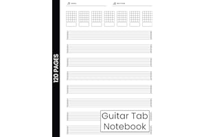 Guitar Tab Notebook: 6 String Guitar Music Sheets, 8.5" x 11" 120 Pages Blank Guitar Tablature Book for Composition and Songwriting