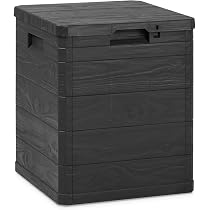 Maury's Coffre De Rangement 170 Litres Effet Bois Anthracite - Résine Fabriqué En Italie