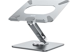 BESIGN LSX7 Soporte Portátiles con Base Giratoria de 360 Grados, Soporte Ergonómico para Portátiles, Soporte para Elevador de Ordenadores Compatible con Portátiles de Entre 10-14"