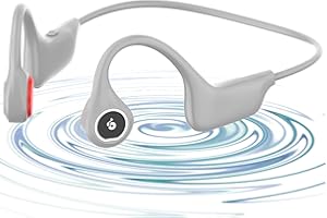 COMBLU Knochenschall Kopfhörer, Open-Ear Kopfhörer mit Mikrofon, Bone Conduction Bluetooth 5.1 Kabellos Sport Kopfhörer, IP55 Wasserdicht und Staubdicht zum Radfahren, Laufen, Joggen (Grau)