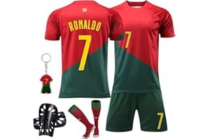 Pardofelis Football Jersey for Children, Jersey No. 7 Football Jerseys Football T-Shirt Shorts Socks and Shin Pads Set, Outdoor Football Jersey for Boys Suit