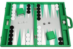 SILVERMAN & CO. 19-inch Premium Backgammon Set - Large Size - Green Board