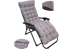 SMGBWAY Cuscino per sedia da giardino con fibbia, cuscino per sedia a sdraio con schienale alto, addensare Cuscini Per Lettini Prendisole, Anti scivolo Cuscino Imbottito per Interni ed Esterni, Giardini (A)