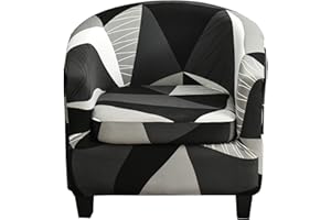 TOPCHANCES Funda de sillón convertible estampada geométrica funda de sofá Relax Club silla de bañera extensible poliéster (funda de silla + funda de cojín, Y-2)
