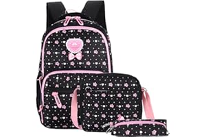 Atarni Cartable Fille Primaire CP Enfant - Sac a Dos Ecole Scolaire CE2 Elementaire Ensemble de 3 Pieces avec Sacs à Lunch et Trousse pour CE1 CM1 CM2 D'école Étudiants