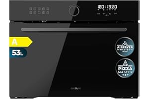 Cecotec Forno da ncasso Multifunzione 53L - Friggitrice ad Aria - Bolero Hexa AF314500 Glass Black A. 2900W, 11 Funzioni, Airfryer Master, Pizza Master, Basso Consumo, Facile Pulizia