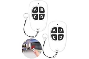 AMZTOUR Telecomando Universale Cancello 433.92 MHz 2 Pezzi Clonazione Garage Porta Telecomando Chiavi a Quattro Canali Codice Fisso Bip 50M Lunga Distanza Duplicatore Senza Fili Clonazione