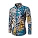 Produktbild F.Lashes Herren Freizeithemd Hemd Langarm Bluse Shirt Blumen Druck Casual Kostüm(EU XXL (Asien 5XL), 3)