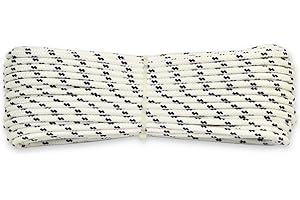 Corderie Italiane 006001706 Treccia mare corda multiuso giardino e fai da te, stabilizzato ai raggi U.V. resistente a intemperie e agenti atmosferici, 5 mm, 30 mt, colore bianco con spia blu