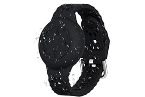 SICHY AirTag Opaska na nadgarstek dla dzieci, uchwyt na bransoletkę AirTag, kompatybilny z wyszukiwarką przedmiotów Apple, regulowany pasek do zegarka iTag, GPS, miękki, silikonowy, wodoodporny, etui