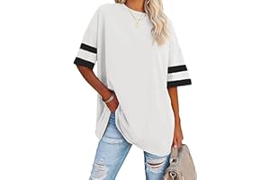 Famulily Women's Casual Round Neck Half Sleeve T Shirt Ladies Comfy Oversized Baseball Tshirts Tunic Tops