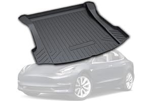 PSLER Plateau de Doublure de Coffre pour Tesla Model 3 2017 2018 2019 2020 2021 2022 2023 2024, Cargo Liner Coffre Arrière en Caoutchouc Revêtements de Sol pour Tapis de Chargement