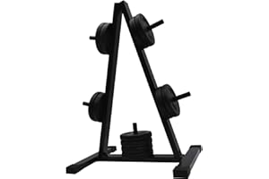 BodyRip Olympic or Standard Weight Rack for Weight Plate, Barbell Bar, Dumbbell Bar | Home Gym Storage, Durable Steel Holder, Organizer, Space-Saving, Exercise Equipment for Strength Training