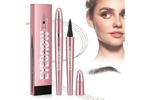 TBLMPNE Crayon Sourcil imperméable avec 4 pointes de fourchette, 2026 3D Magique Micro Crayon Sourcils, Crayon Sourcil Waterproof crée sans effort des sourcils d'apparence naturelle (02# Marron foncé)