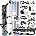 SHARROW Archery Compound Bow Kit 30-55lbs Adjustable Hunting Compound Bow and Arrows Set for Adult and Beginner Outdoor Shooting Archery Set