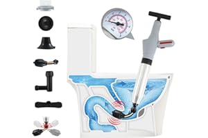 CUPEOHOME Toilet Unblocker Heavy Duty Toilet Plunger with 360° Unclogging Head, Plunger Sink Unblocker for Unblocking Toilets, High Pressure Plunger Kit for Unblocking Toilet Shower Floor Drain and Pipe Clog