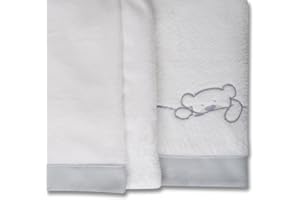 BABYLINE Juego Sábanas Coralina 100% para Cunas/Cama de 70X140 cmtrs. Cálida, Hipersuave, Hipoalergénica. Incluye Sábana Bajera, Encimera y Funda de Almohada. (Sweet Bear)