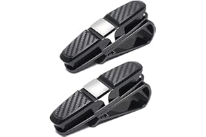 Cyleibe 2 Stück Brillenhalter für Auto, 180° Rotational Sonnenbrillenhalterung Auto, Sonnenbrillen Brillen Brillenständer mit Karten Clip