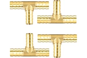 POSIONKS JUN-H 4 Pièces 10Mm Connecteur En Laiton À 3 Voies Connecteur D'Extension De Tuyau Connecteur De Tuyau D'Arrosage Connecteur De Tuyau D'Air Comprimé Connecteur De Tuyau De Carburant T-Pièce