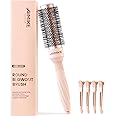 AIMIKE ROSE LUXE Round Hair Brush, Nano Thermal Ceramic & Ionic Tech Round Brush, Professional Hair Brush for Blow Drying, Styling, Curling & Add Volume,1.3 Inch Barrel Brush