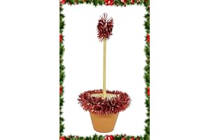 FIESTADEKOR ZAMBOMBA ARTESANA, INSTRUMENTO TÍPICO PARA VILLANCICOS NAVIDEÑOS (DIÁMETRO 14CM) ROJO