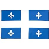 Drapeau Québec 90x150 Cm – Fleurdelisé 100% Polyester Avec Oeillets Métalliques – Pour Intérieur/extérieur, Résistant Aux Intempéries