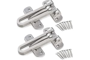 GENERIC SDTOOLS Door Bar Restrictor Door Chain Lock for Front Door Swing Bar Door Guard Reinforcement Lock Latch Security Chain Restrictors Door Guard to Prevent Forceful Entry (2 Pieces)