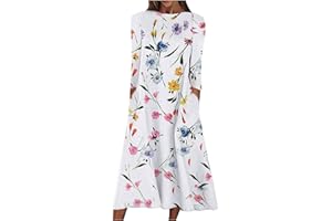 MICKURY Sommer Kleider Damen, Damen Schmetterling Gedruckt Kurzarm Midi Langes Kleid Lässig V Hals Knopf Tasche Langes Strandkleid