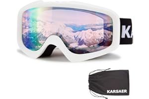 ‎KARSAER Karsaer Unisex Skibrille Damen und Herren, OTG 100% UV-Schutz Anti-Fog Snowboardbrille Ski Goggles für Brillenträger Helmkompatible Schneebrille，Snowboard Brille für Jungen und Mädchen K7012