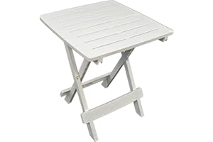 TRABELLA BARI Garden Side Table, Polypropylene, White, 45cm