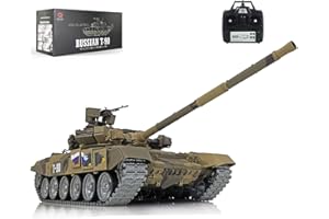 wheelfun Heng Long 1/16 7.0 Customized Russia T90 RC Tank 3938 360° Rotating Turret Infrared Combat Smoking Unit Lifting Barrel Light SoundMetal Tracks BB Shooting Airsoft Tank Shoot, US in Stock