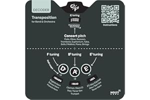NOISY CLAN Outil de transposition de musique – Roue de transposition – Outil d'apprentissage de la musique pour la rentrée scolaire – Transpose rapidement les partitions d'orchestre ou de groupe de la hauteur de