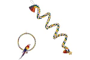 GNAUMORE Algodón Cuerda de Escalada Loros,Percas de Cuerda Pájaros,Algodón Cuerda para Pájaros,Algodón Cuerda Loros,Juguete Cuerda de Loros,Cuerda Colorido de Loros,Cuerda Bungee de Loros,Juguetes Pájaros
