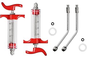 Pumwoy Pack of 2 Syringes 20 ml, Feeding Syringe Reusable Dosage Adjustment, Feeding Syringe for Medical Care and Feeding of Livestock