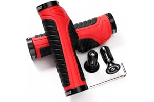 ZYXFORMIS Bike Handlebar Grips MTB Bicycle Non-Slip Rubber Handle Grips with Aluminum Lock Shock Absorption Ergonomic Design for MTB BMX Foldable Bicycle