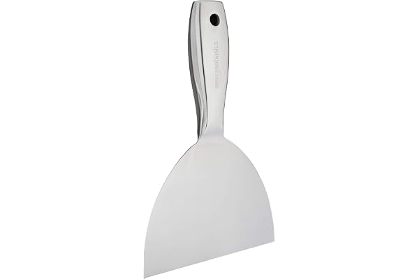 Amazon Basics Couteau à mastic en acier inoxydable, 15.24 cm, avec lame flexible et extrémité marteau