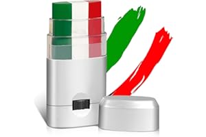 ARDFFA Italien Schminkstift Fußball Schminke, Italien Fanartikel Gesichtsfarben Set, Italien Deko Fußball Schminke Schminkstift für Party Spiel Rave, Leicht zu Reinigen, Grün Weiß Rot