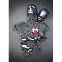 Effet 3D Wall Art Love Heart, Métal Fil Sculpture Figure Couple Qui S'embrasse Suspendu Peinture, Abstrait Toile sans cadre - Maison Effet 3D Wall Art Love Heart, Métal Fil Sculpture Figure Couple Qui S'embrasse Suspendu Peinture, Abstrait Toile sans cadre - Maison
