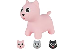 Hoppimals Tootiny Animal Gonflable à Sauter Chat, Animal à Sauter, Jouet Gonflable à Sauter - Stimule la motricité - A partir de 12 Mois - avec Pompe à air Incluse