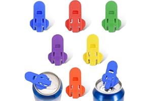 COZEVDNT 6pcs Manual Easy Can Opener, 1.3 * 2.2inch Ring Pull Can Opener Aid, Plastics Opener, Soda Beer Coke Can Cover Protector, Can Covers Suitable for Kitchen Tools BBQ Picnic Party (6 Colours)