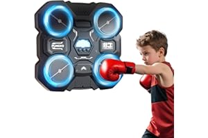 CADOAL Smart Music Boxing Machine Wall Mounted with Kids Training Gloves, 3 Level Speed Adjustable Musical Punching Boxing Target Game Children Exercise Gym Equiment Birthday Gifts for Boys Girls Teenage