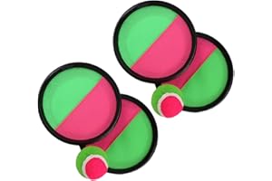 Gobesty Juego de Pelota de Velcro, Juguete para lanzar, Juego de Pelota Toss and Catch, Juego de Pelota para Actividades al Aire Libre, Juego de Lanzamiento 4 remos, 2 Pelotas