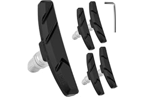 Adiwo AdiwoPastiglie Freni V-Brake Impostati con Dadi e Spessori, Pattini Freni Bici da Corsa, Bicicletta Pattini per Blocco Freno, con Chiave a Brugola, per Bici da Strada, Mountain Bike