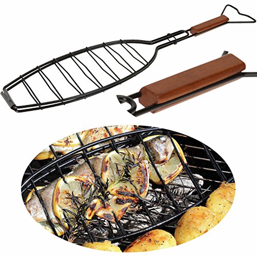 LS BBQ Grillwender Grill Korb Grillrost Fischbräter Fischgriller Fischhalter