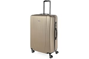 ITACA - Valise Grande Taille 23Kg Rigide Spacieuse XL pour Soute Avion Ultra Résistante avec Cadenas À Combinaison Idéale pour Voyages Longs Et Moyens Séjours, Champagne