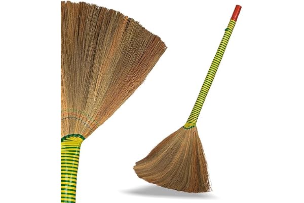 KRV- A Grade Brooms Zero Dust Jadhu, Jadhu for Floor and Ceiling Cleaning Burma Broom Long Handle Broom for Cleaning, Gardening, Housework, Yard Work, Home Use (2)