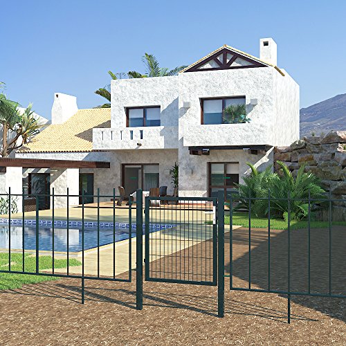 Songmics Gartentür Gartentor Zauntor Inkl. Schloss und 3 Schlüssel grau 100 x 106 cm GGD250G - 2