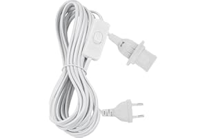 GIGIIS Lampenfassung E14 mit Schalter und Stromkabel 5m Weiß Kabel Steckdose Schalter E14 Fassung Netzkabel Lampenaufhängung für Lampenaufhängung Pendelleuchte Deckenlampe DIY Lampen